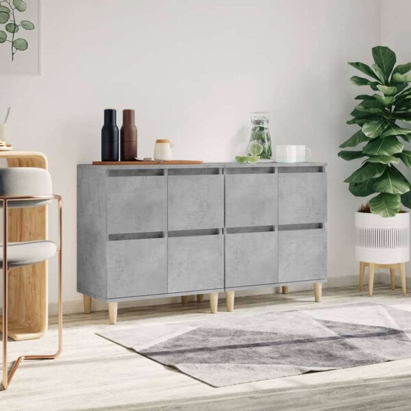 VidaXL Tálalószekrény Szett - Betonszürke - 2 db - 60x35x70 cm
