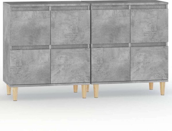 VidaXL Tálalószekrény Szett - Betonszürke - 2 db - 60x35x70 cm