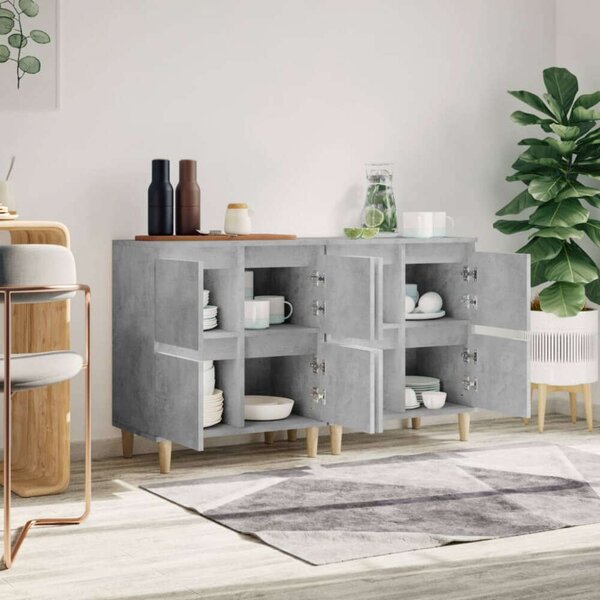 VidaXL Tálalószekrény Szett - Betonszürke - 2 db - 60x35x70 cm