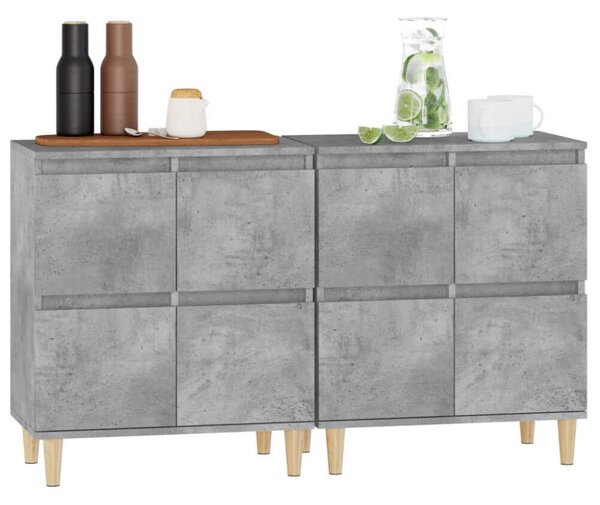 VidaXL Tálalószekrény Szett - Betonszürke - 2 db - 60x35x70 cm