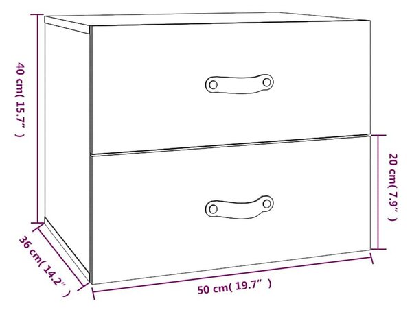 VidaXL Fenyőfa Éjjeliszekrény Pár - 2 db - 50x36x40 cm