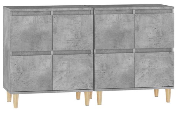 VidaXL Tálalószekrény Szett - Betonszürke - 2 db - 60x35x70 cm