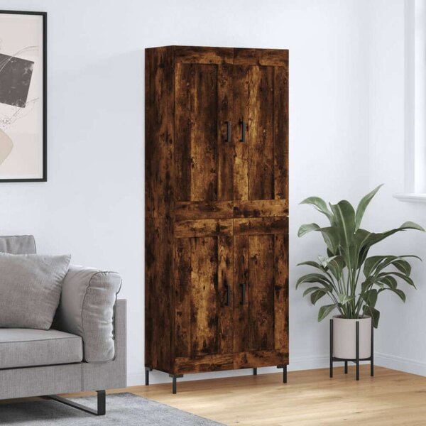 VidaXL füstös tölgy színű szerelt fa magasszekrény 69,5 x 34 x 180 cm