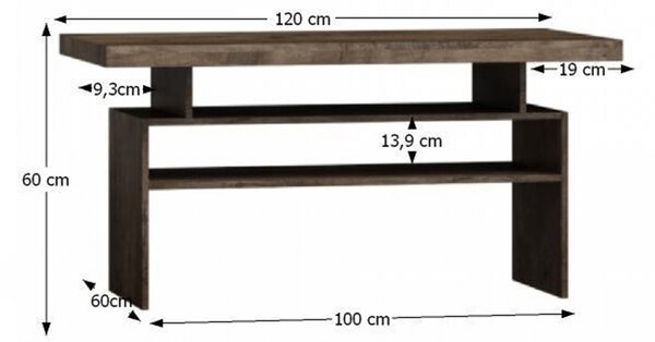 Dohányzóasztal Infinity 13 (Sötét kőris)
