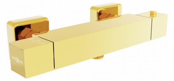 Mexen Cube termosztatikus csaptelep zuhanyhoz arany, beépíthető