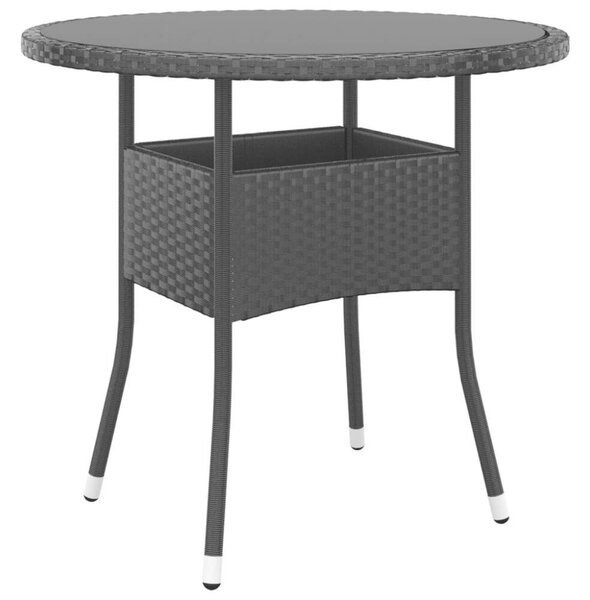 VidaXL 5 részes fekete polyrattan kerti bisztrószett