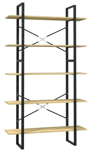VidaXL Fenyőfa Könyvespolc - 5 Polc - 175cm