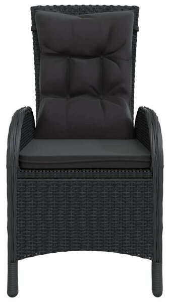VidaXL 5 részes fekete polyrattan kerti bisztrószett
