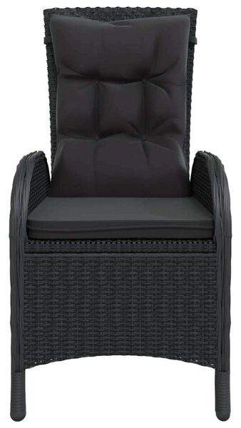 VidaXL 5 részes fekete polyrattan kerti bisztrószett