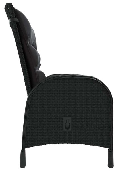 VidaXL 5 részes fekete polyrattan kerti bisztrószett