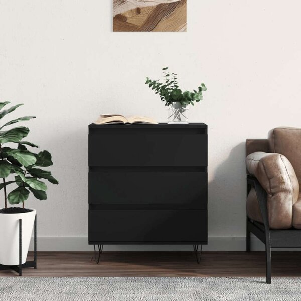 VidaXL Fekete 3 Fiókos Komód - 60x35x70 cm