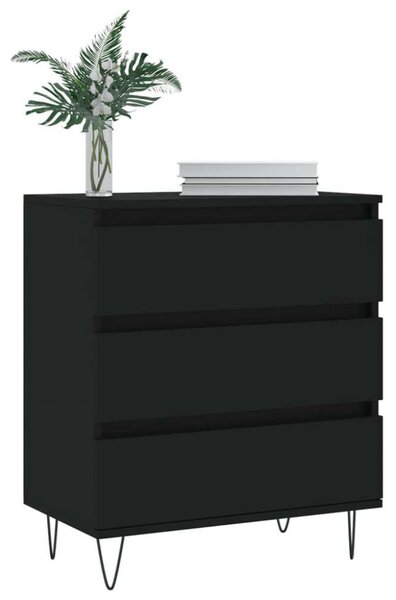 VidaXL Fekete 3 Fiókos Komód - 60x35x70 cm
