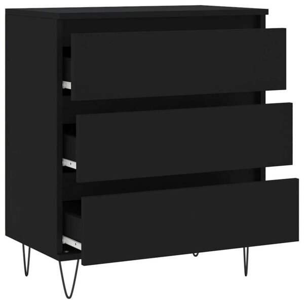 VidaXL Fekete 3 Fiókos Komód - 60x35x70 cm
