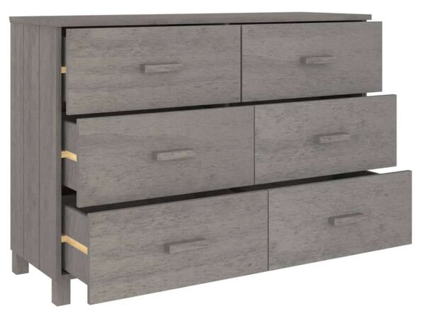 VidaXL HAMAR Tálalószekrény - 6 Fiók - Szürke - 113x40x80cm