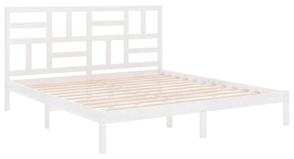 VidaXL fehér tömör fa ágykeret 180 x 200 cm (6FT Super King)
