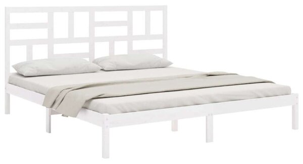 VidaXL fehér tömör fa ágykeret 180 x 200 cm (6FT Super King)