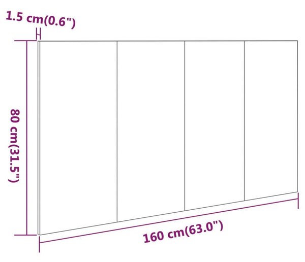 VidaXL Fehér Fa Ágyfejtámla - 160x80 cm