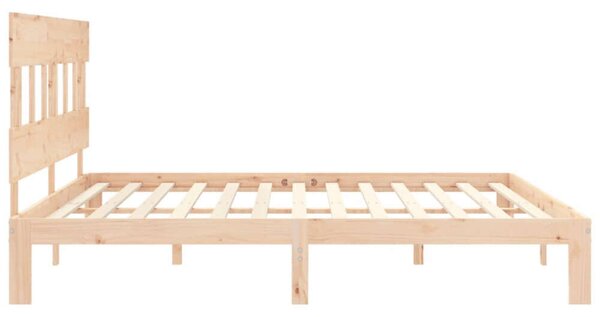 VidaXL tömör fa ágykeret fejtámlával 200 x 200 cm