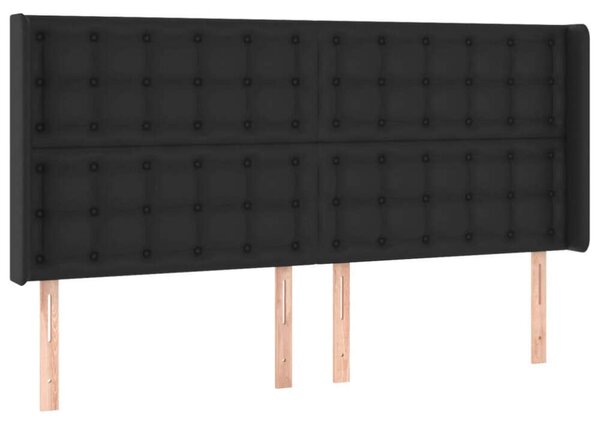 VidaXL fekete műbőr LED-es fejtámla 203x16x118/128 cm