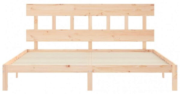 VidaXL tömör fa ágykeret fejtámlával 200 x 200 cm