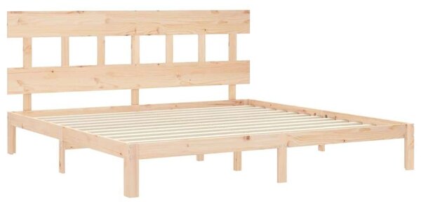 VidaXL tömör fa ágykeret fejtámlával 200 x 200 cm