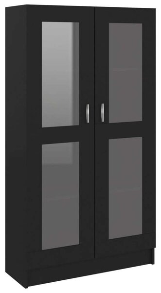 VidaXL fekete forgácslap vitrinszekrény 82,5 x 30,5 x 150 cm