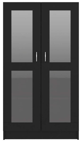VidaXL fekete forgácslap vitrinszekrény 82,5 x 30,5 x 150 cm