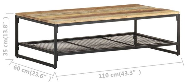VidaXL Rusztikus Dohányzóasztal - Újrahasznosított Fa - 110x60x35cm