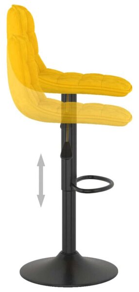VidaXL Bársonybárszék - Sárga - 2 db