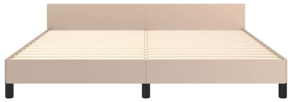 VidaXL cappuccino színű műbőr ágykeret fejtámlával 160x200 cm
