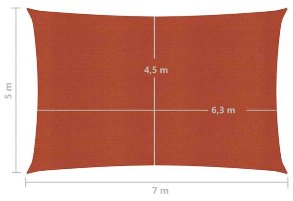 HDPE Napvitorla - Terrakotta - 5x7m