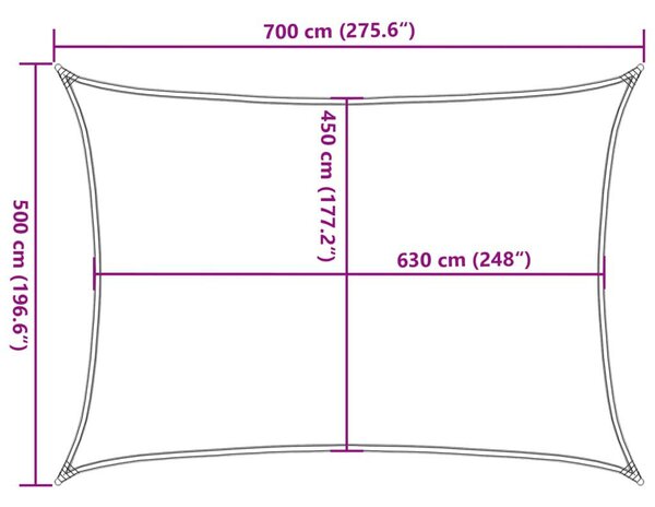 HDPE Napvitorla - Terrakotta - 5x7m