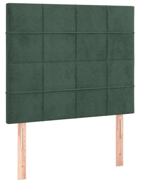 VidaXL sötétzöld bársony ágykeret fejtámlával 90x190 cm