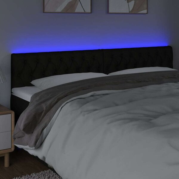 VidaXL fekete szövet LED-es fejtámla 180x7x78/88 cm