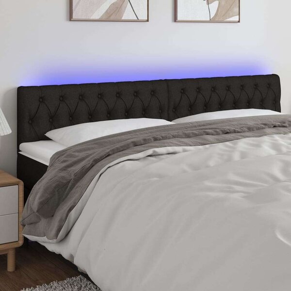 VidaXL fekete szövet LED-es fejtámla 180x7x78/88 cm