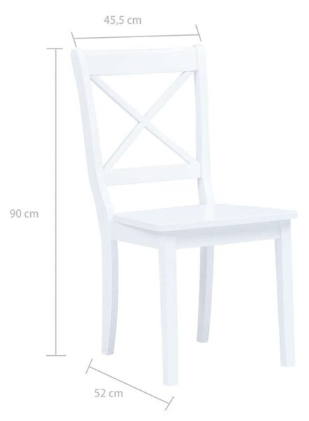 VidaXL Fehér Tömörfa Étkezőszék - 4 db