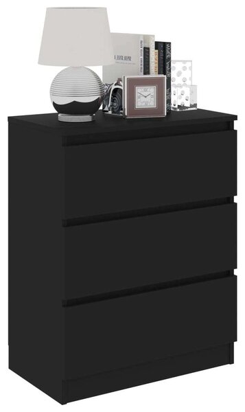VidaXL fekete szerelt fa tálalószekrény 60 x 35 x 76 cm