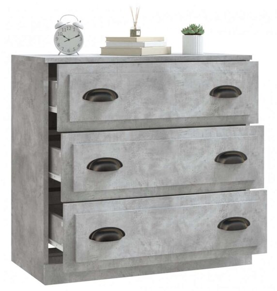 VidaXL Komód - 3 Fiókos - Beton Szürke - 70x35,5x67,5 cm