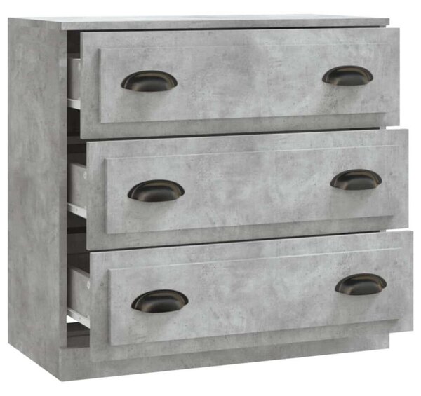 VidaXL Komód - 3 Fiókos - Beton Szürke - 70x35,5x67,5 cm