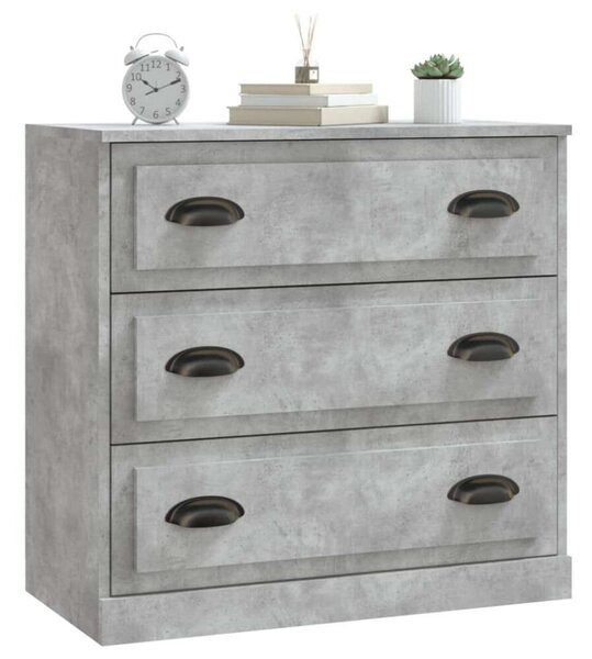 VidaXL Komód - 3 Fiókos - Beton Szürke - 70x35,5x67,5 cm