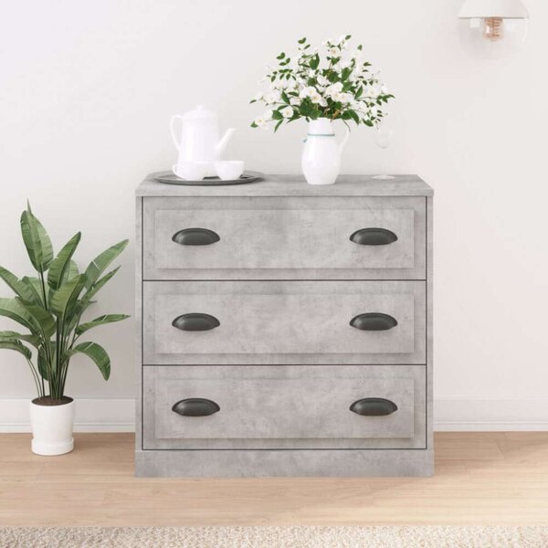 VidaXL Komód - 3 Fiókos - Beton Szürke - 70x35,5x67,5 cm