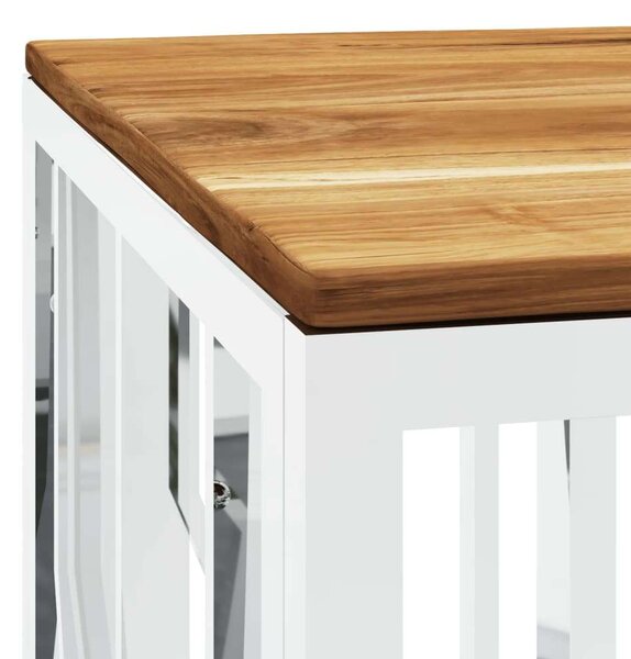 VidaXL Modern Dohányzóasztal - Akácfa és Rozsdamentes Acél - 110x45x45 cm