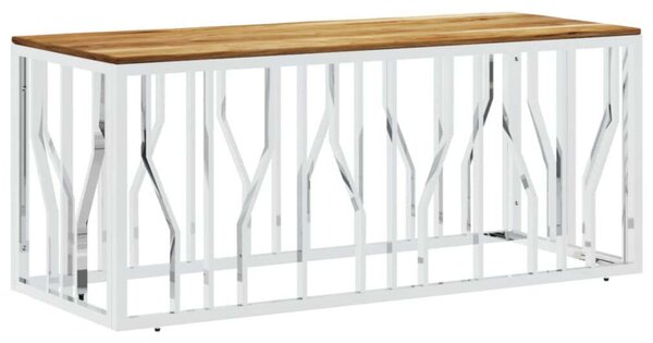 VidaXL Modern Dohányzóasztal - Akácfa és Rozsdamentes Acél - 110x45x45 cm