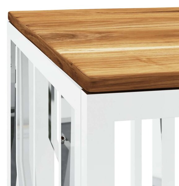 VidaXL Modern Dohányzóasztal - Akácfa és Rozsdamentes Acél - 110x45x45 cm