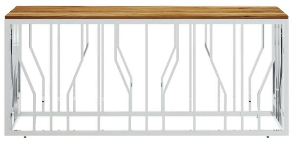 VidaXL Modern Dohányzóasztal - Akácfa és Rozsdamentes Acél - 110x45x45 cm