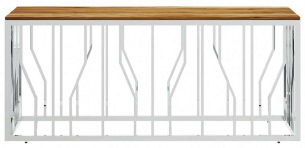 VidaXL Modern Dohányzóasztal - Akácfa és Rozsdamentes Acél - 110x45x45 cm