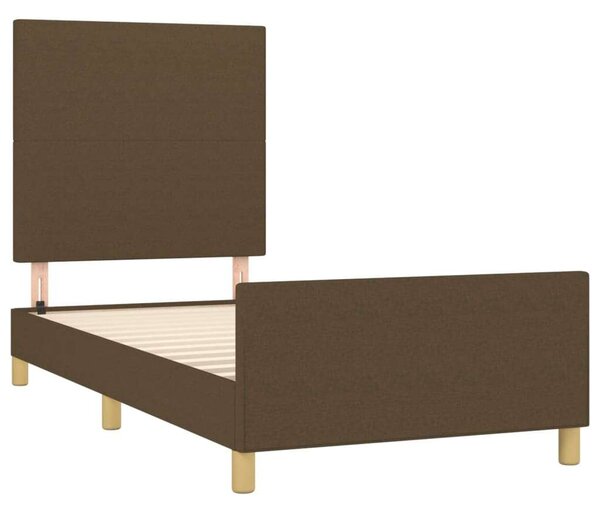 VidaXL sötétbarna szövet ágykeret fejtámlával 100 x 200 cm