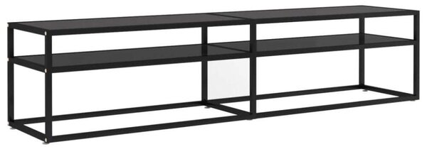 VidaXL Fekete Üveg TV Szekrény - 180 cm