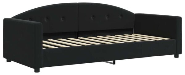 VidaXL fekete kihúzható bársony heverő matraccal 90 x 200 cm