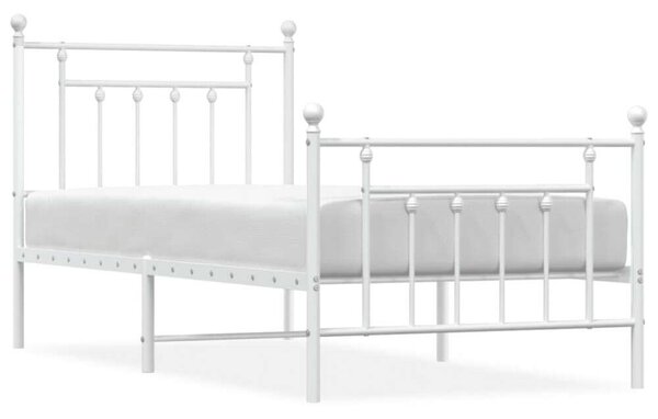 VidaXL Fehér Fém Ágykeret - 90x200 cm